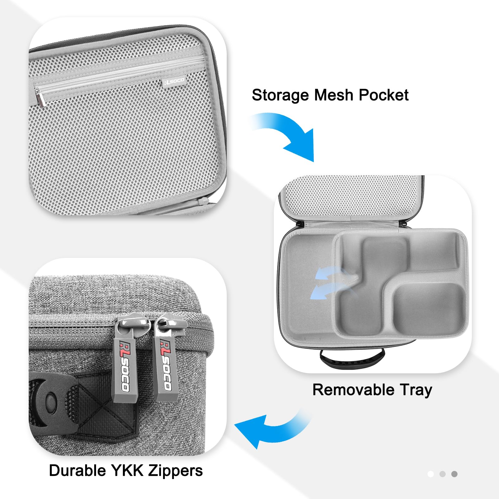 RLSOCO Case for Shure SM7B Dynamic Vocal Microphone & Shure MV7+ / MV7X / MV7 Podcast Dynamic Microphone (Grey)